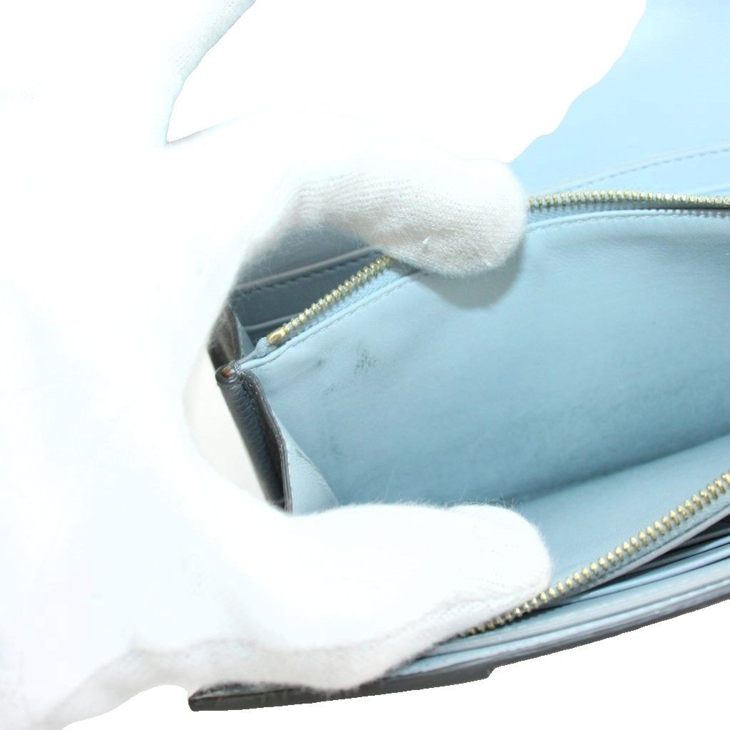 Celine Large Flap Wallet Coin Purse Leather Gray — view 7