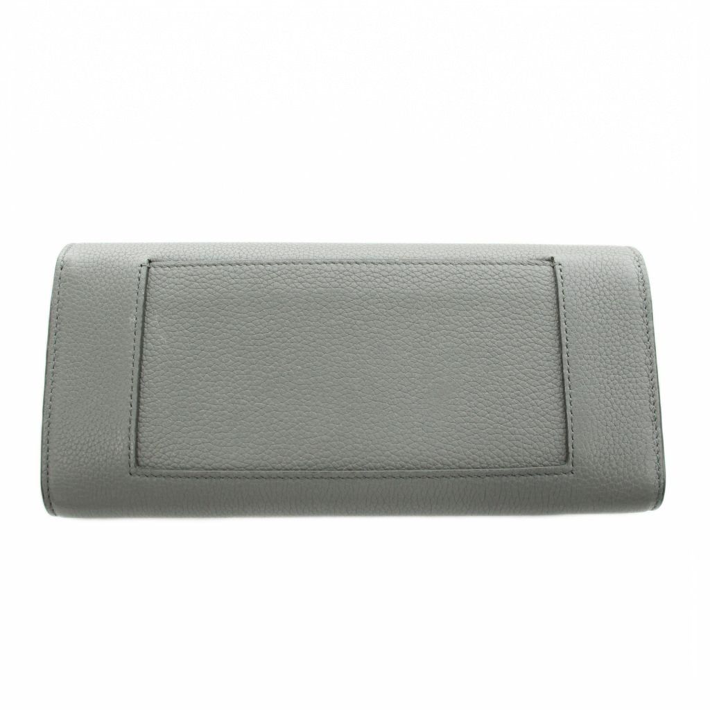 Celine Large Flap Wallet Coin Purse Leather Gray — view 2