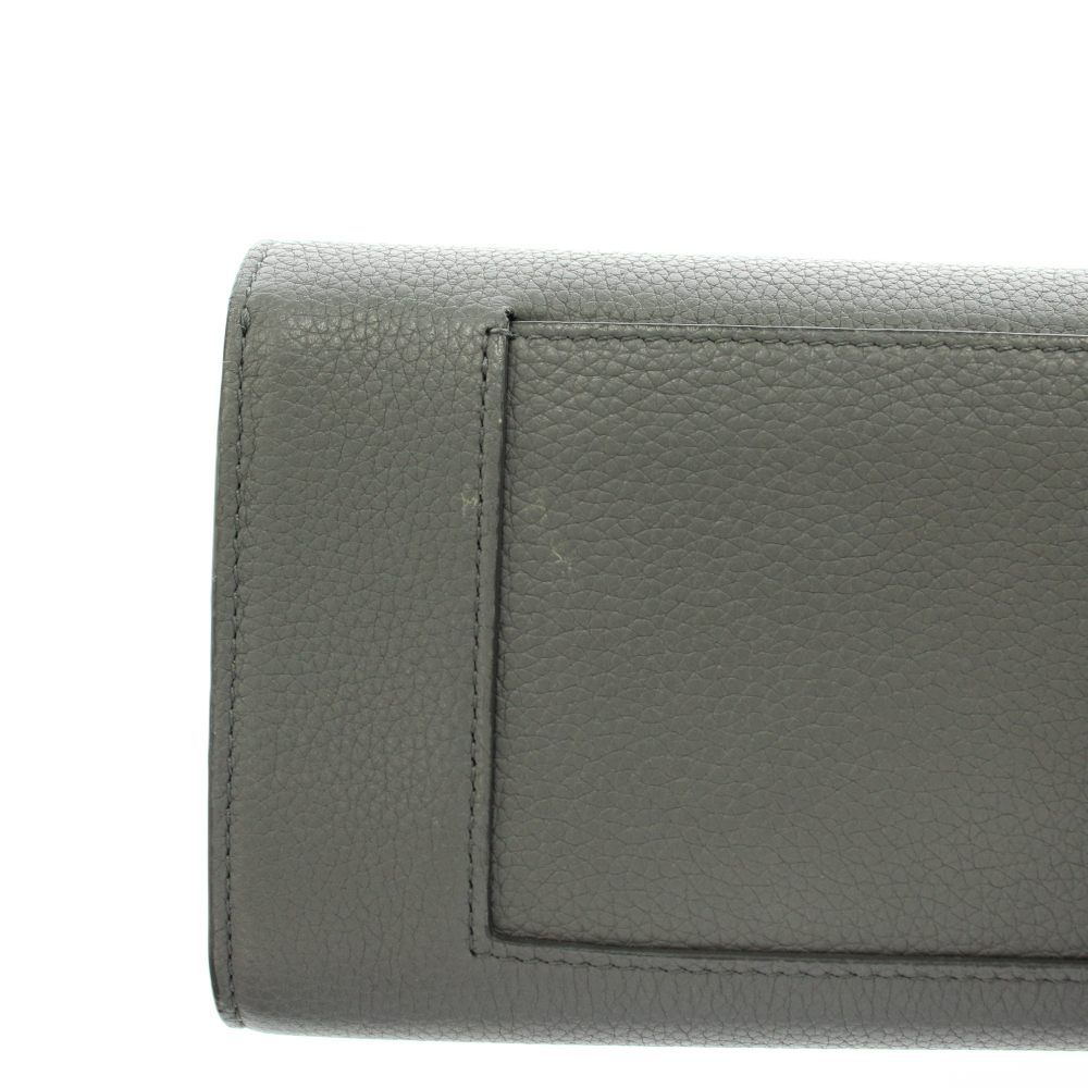 Celine Large Flap Wallet Coin Purse Leather Gray — view 8