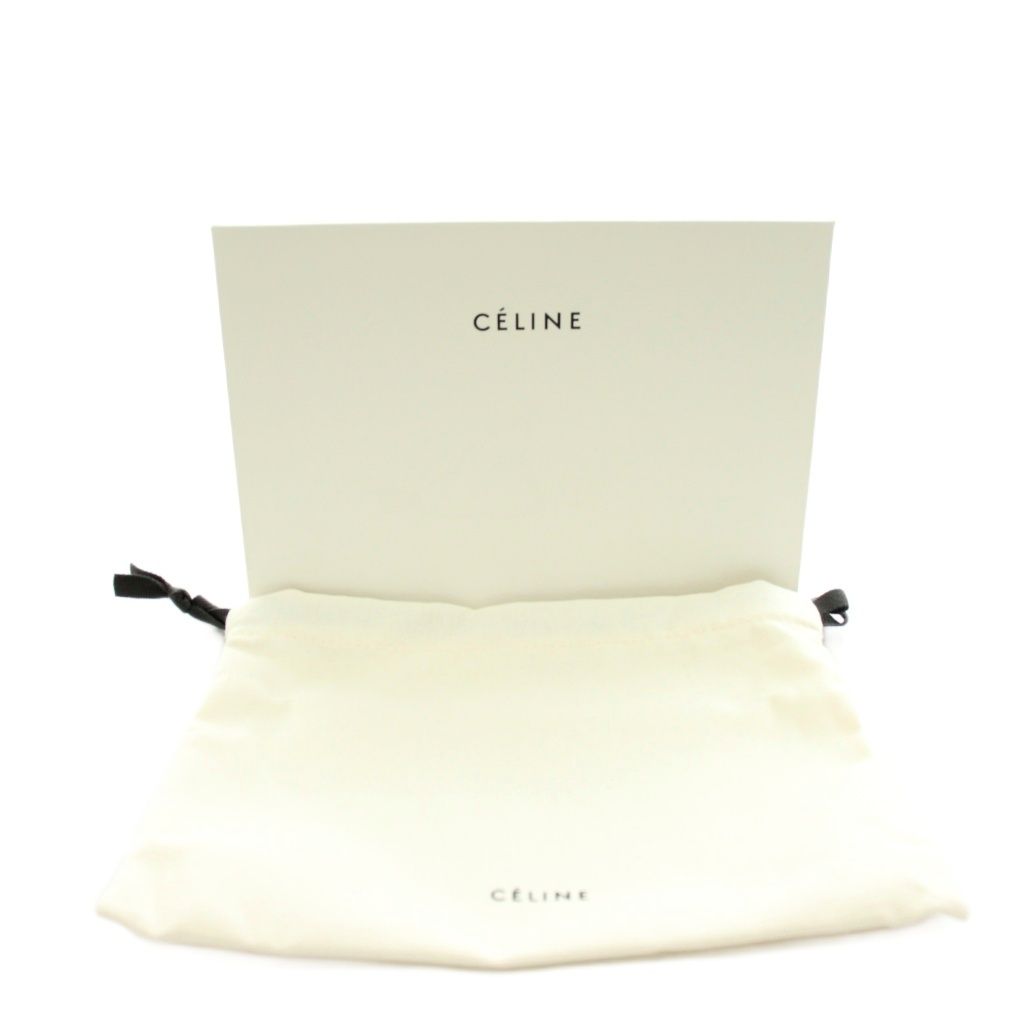 Celine Large Flap Wallet Coin Purse Leather Gray — view 9