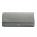 Celine Large Flap Wallet Coin Purse Leather Gray