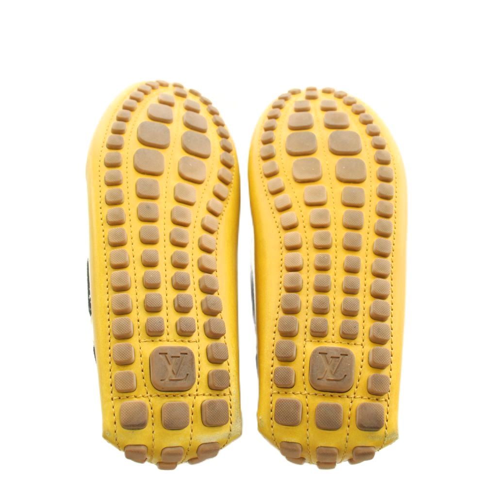 Louis Vuitton Monogram Driving Shoes Suede 6.5 Mustard — view 5