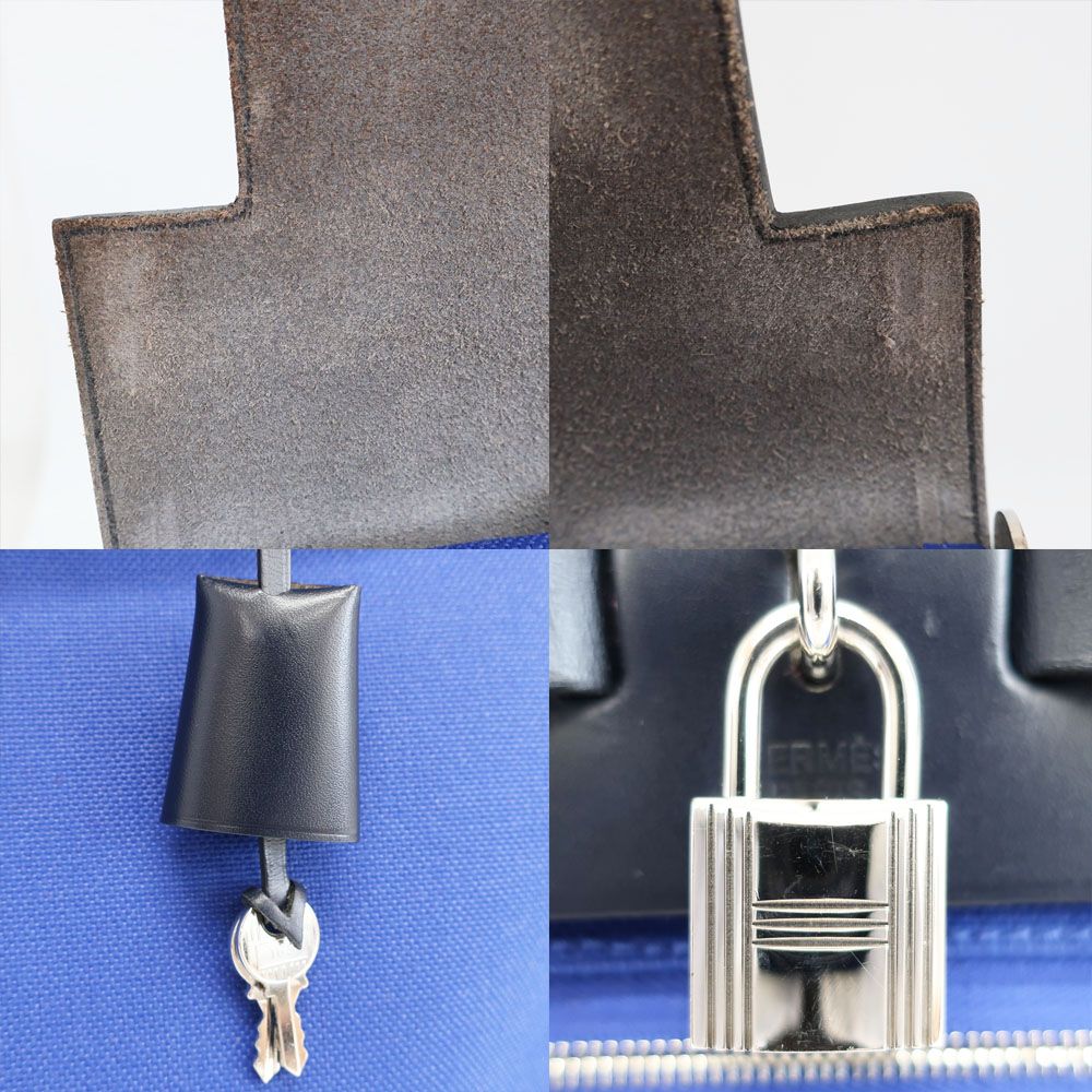 Hermes Heaven Herbag Zip PM Shoulder Bag Blue Silver Manufactured Around — view 9