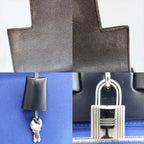 Hermes Heaven Herbag Zip PM Shoulder Bag Blue Silver Manufactured Around — view 9