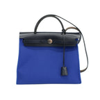 Hermes Heaven Herbag Zip PM Shoulder Bag Blue Silver Manufactured Around