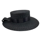 Gucci Straw Hat Ribbon Hat M Double Logo Black — view 3
