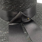 Gucci Straw Hat Ribbon Hat M Double Logo Black — view 6