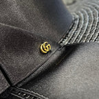 Gucci Straw Hat Ribbon Hat M Double Logo Black — view 7