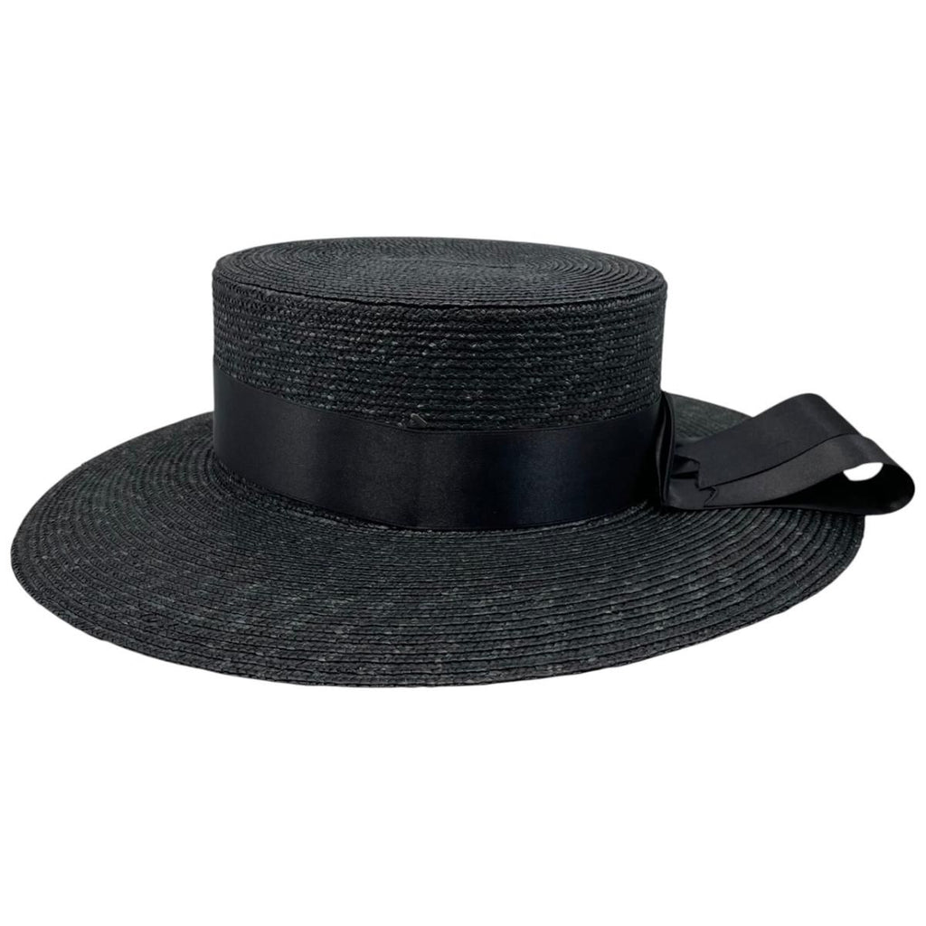 Gucci Straw Hat Ribbon Hat M Double Logo Black — view 4
