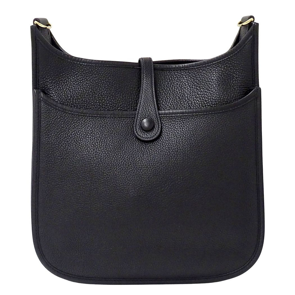 Hermes Shoulder Bag Evelyne 2 PM Taurillon Clemence Black Gold — view 2