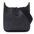 Hermes Shoulder Bag Evelyne 2 PM Taurillon Clemence Black Gold