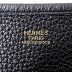 Hermes Shoulder Bag Evelyne 2 PM Taurillon Clemence Black Gold — view 6