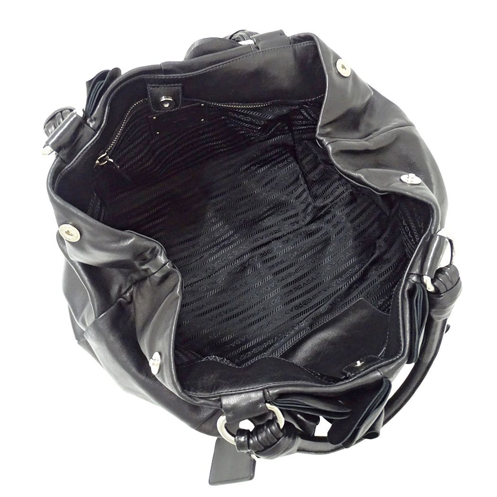 Prada Tote Leather Black Frill — view 5