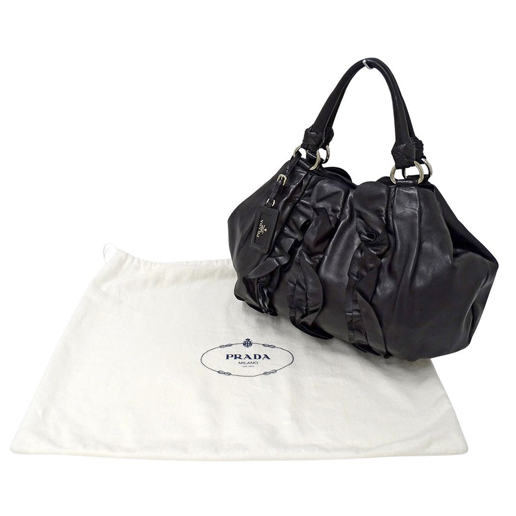 Prada Tote Leather Black Frill — view 7