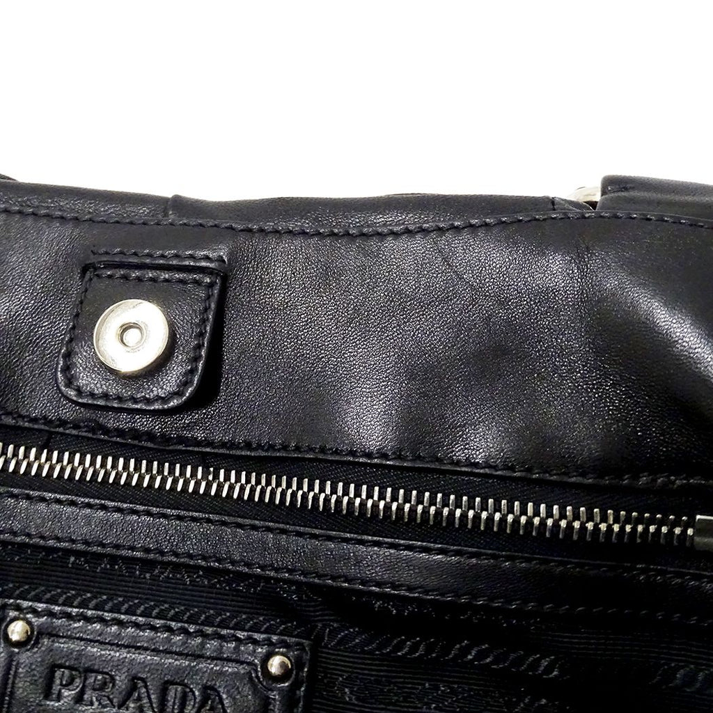 Prada Tote Leather Black Frill — view 8
