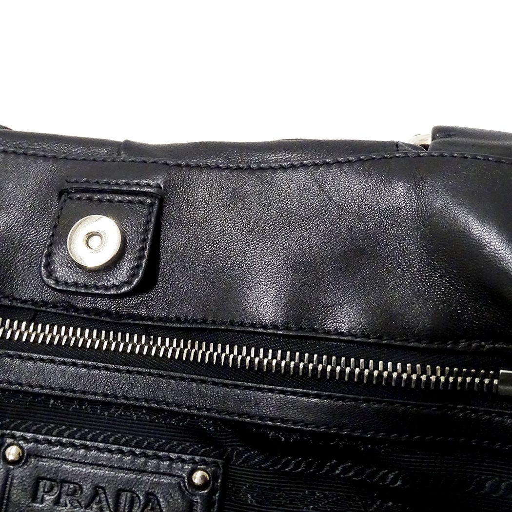 Prada Tote Leather Black Frill — view 8
