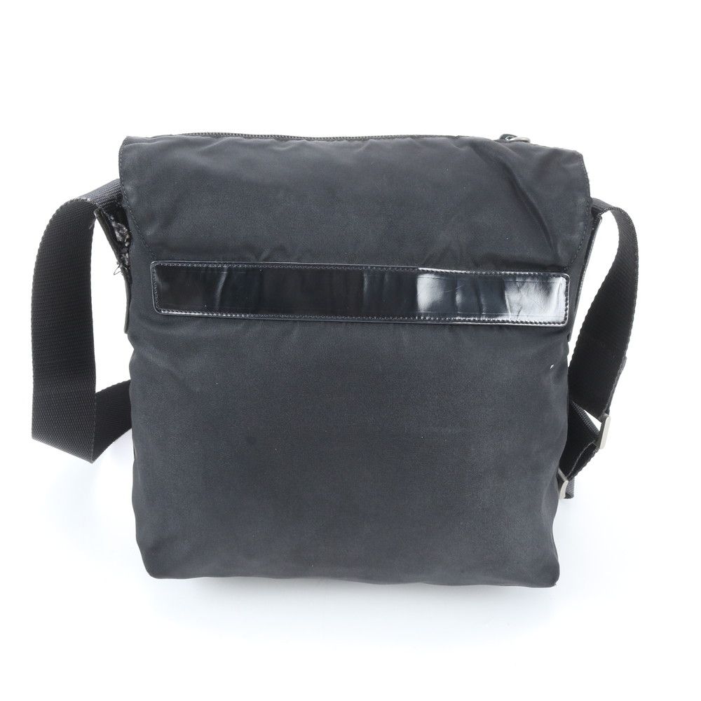 Prada Tessuto Nylon Triangle Logo Leather Shoulder Bag Crossbody Messenger — view 3