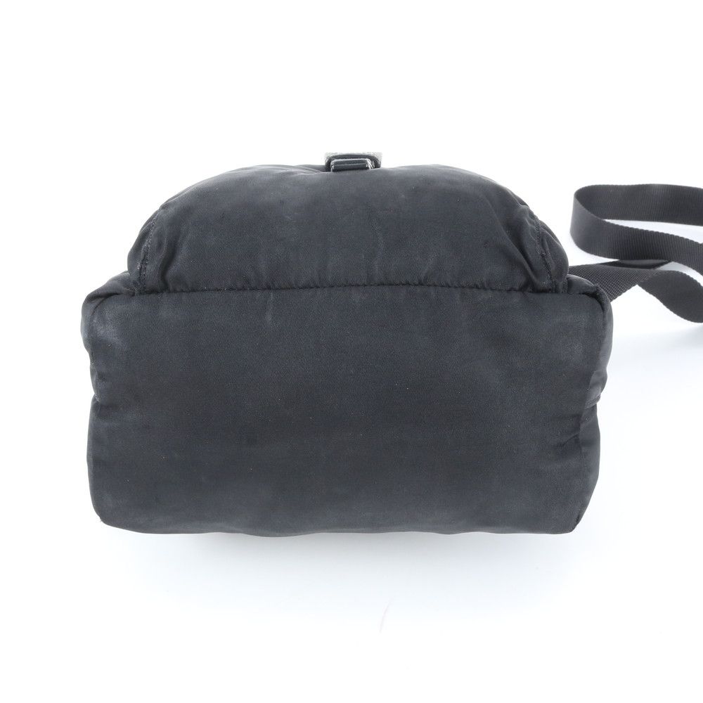 Prada Tessuto Nylon Triangle Logo Leather Shoulder Bag Crossbody Messenger — view 5