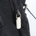 Prada Tessuto Nylon Triangle Logo Leather Shoulder Bag Crossbody Messenger — view 8