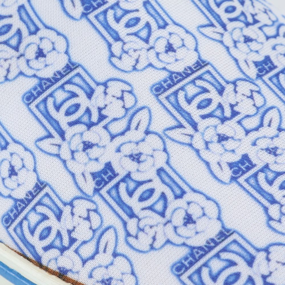 Chanel CC Logo Camellia Flower Pattern Slip Ons 38 Low Cut Shoes Flat — view 7