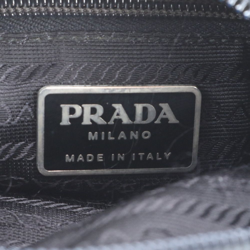Prada Tessuto Nylon Triangle Logo Leather Shoulder Bag Crossbody Messenger — view 9
