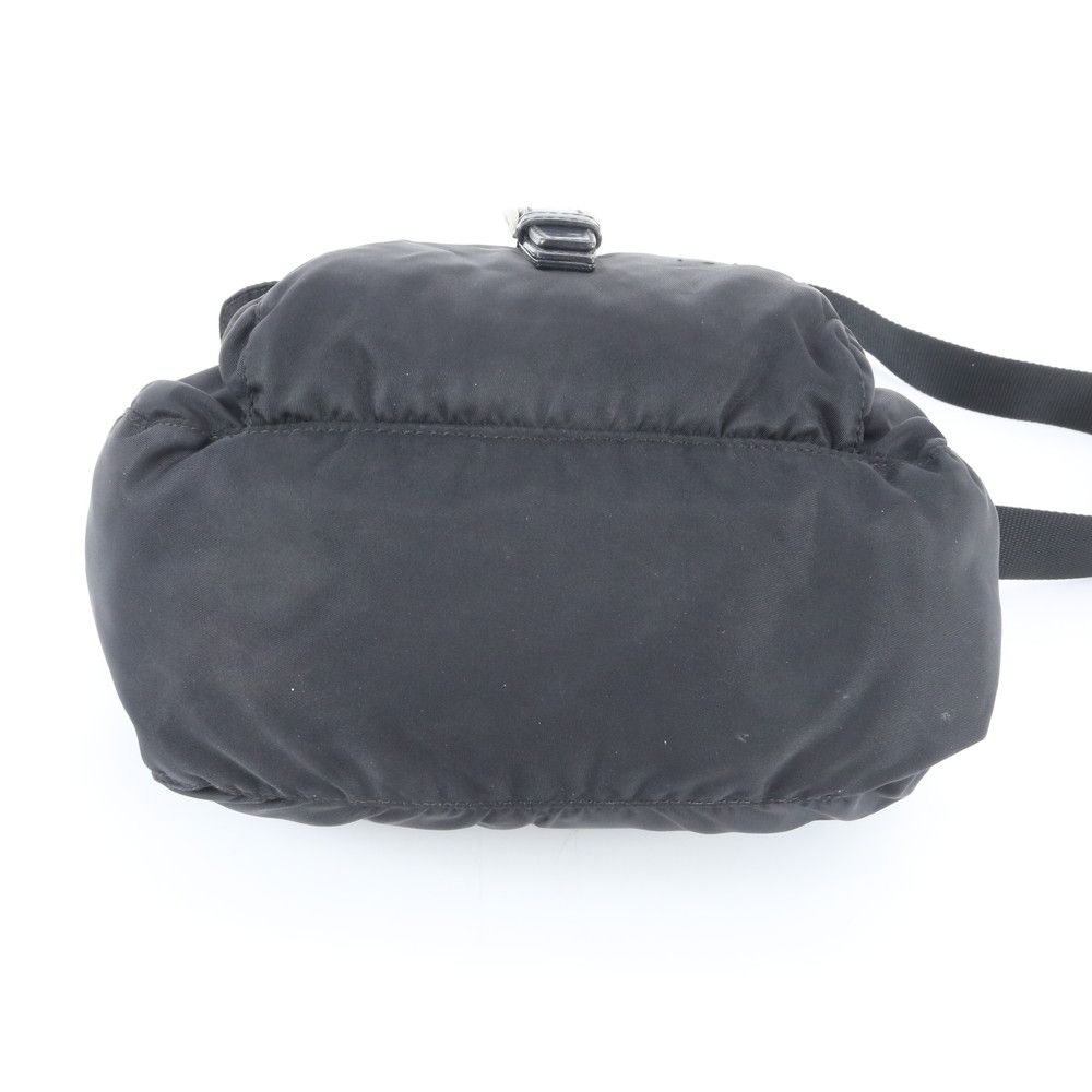 Prada Tessuto Nylon Triangle Logo Leather Shoulder Bag Crossbody Messenger — view 5