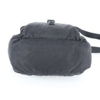 Prada Tessuto Nylon Triangle Logo Leather Shoulder Bag Crossbody Messenger — view 5