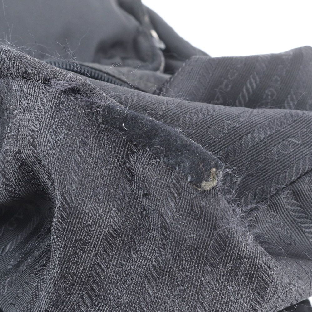 Prada Tessuto Nylon Triangle Logo Leather Shoulder Bag Crossbody Messenger — view 8