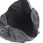 Prada Tessuto Nylon Triangle Logo Leather Boston Bag — view 7