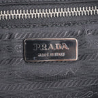 Prada Tessuto Nylon Triangle Logo Leather Boston Bag — view 8