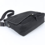 Prada Tessuto Nylon Triangle Logo Leather Shoulder Bag Crossbody Messenger — view 4