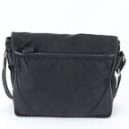 Prada Tessuto Nylon Triangle Logo Leather Shoulder Bag Crossbody Messenger — view 3