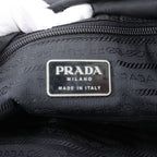 Prada Tessuto Nylon Triangle Logo Leather Shoulder Bag Crossbody Messenger — view 8