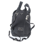 Prada Tessuto Nylon Triangle Logo Leather Backpack Black — view 3
