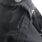 Prada Tessuto Nylon Triangle Logo Leather Backpack Black — view 8