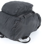 Prada Tessuto Nylon Triangle Logo Leather Backpack Black — view 4