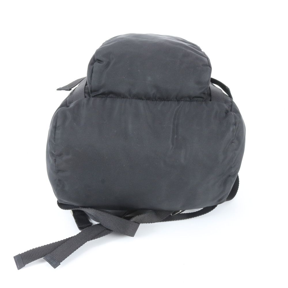 Prada Tessuto Nylon Triangle Logo Leather Backpack Black — view 5