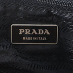 Prada Tessuto Nylon Triangle Logo Leather Backpack Black — view 8