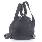 Prada Tessuto Nylon Triangle Logo Leather Backpack Black — view 3