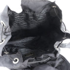 Prada Tessuto Nylon Triangle Logo Leather Backpack Black — view 7