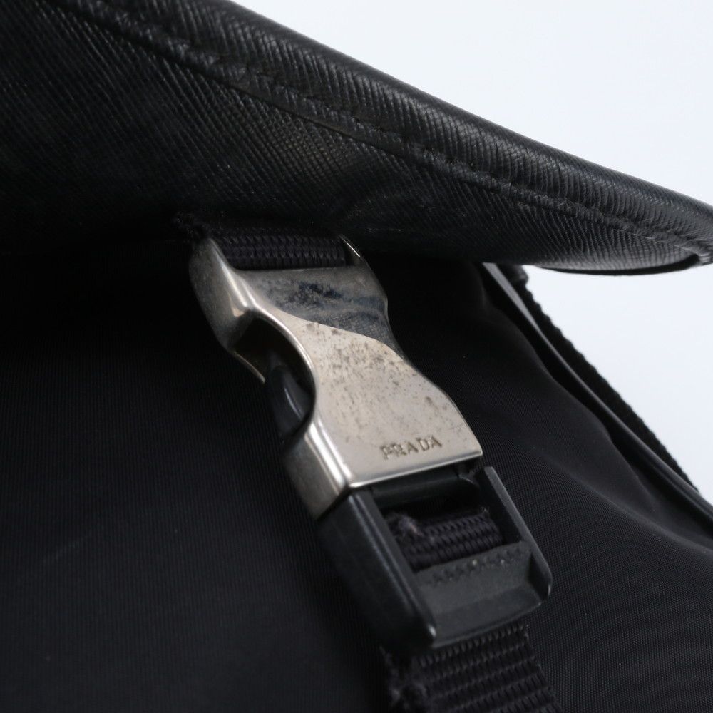 Prada Tessuto Nylon Triangle Logo Shoulder Bag Crossbody Messenger Black — view 7