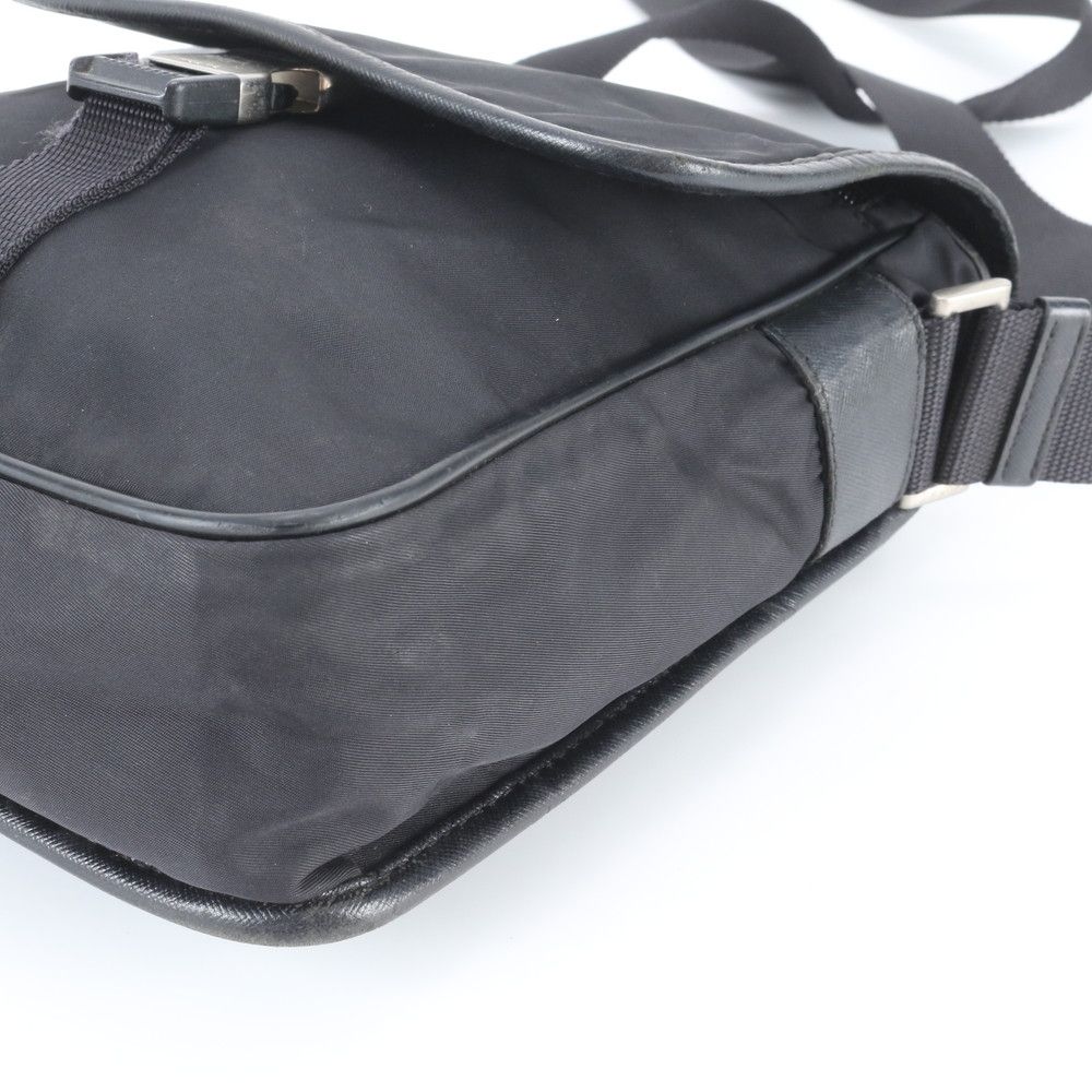 Prada Tessuto Nylon Triangle Logo Shoulder Bag Crossbody Messenger Black — view 3