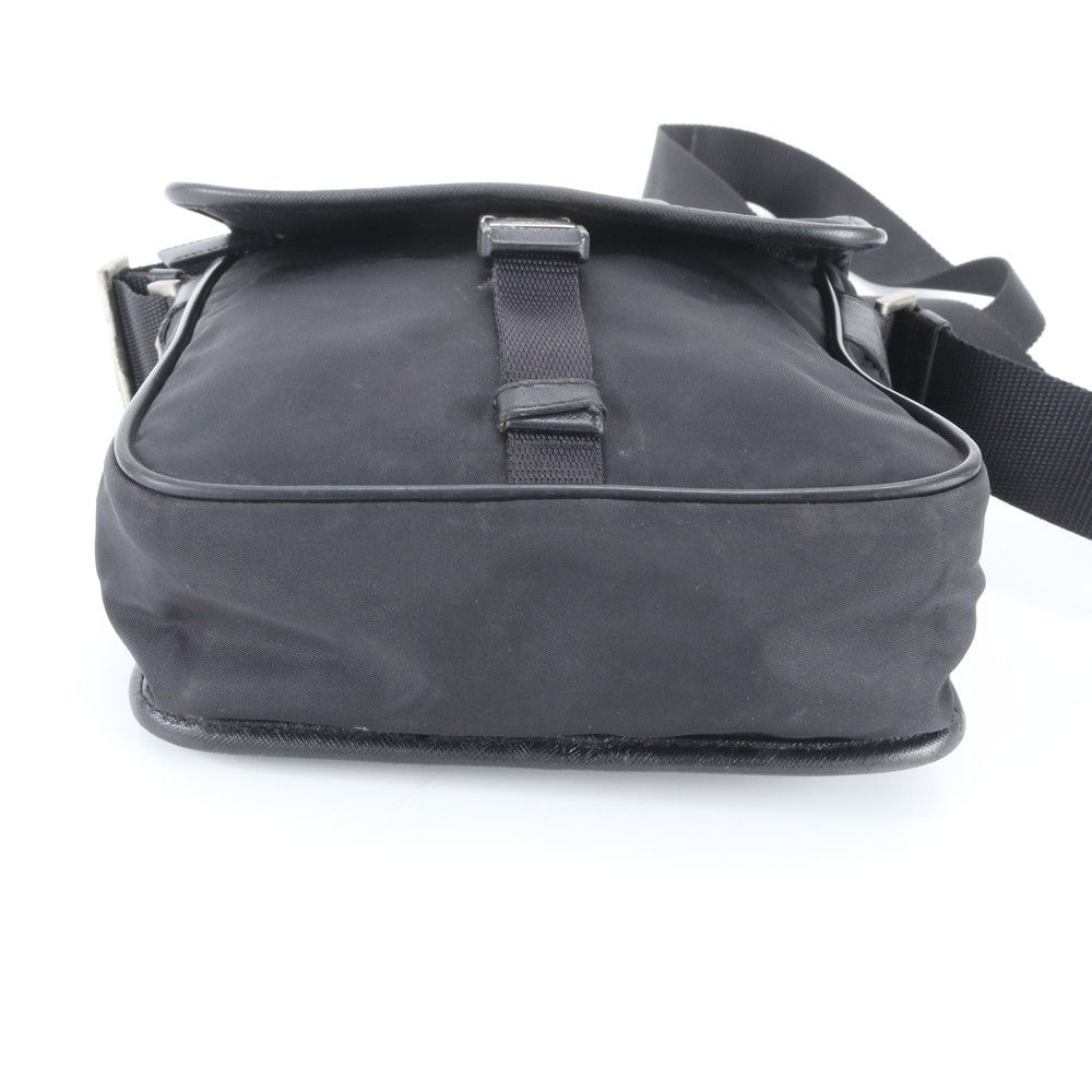 Prada Tessuto Nylon Triangle Logo Shoulder Bag Crossbody Messenger Black — view 4