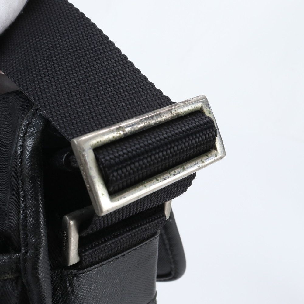 Prada Tessuto Nylon Triangle Logo Shoulder Bag Crossbody Messenger Black — view 8