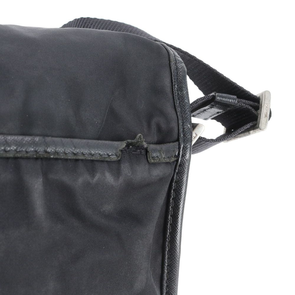 Prada Tessuto Nylon Triangle Logo Shoulder Bag Crossbody Messenger Black — view 9