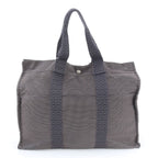 Hermes Her Line Tote Shoulder Business Document Leather Gray — view 3