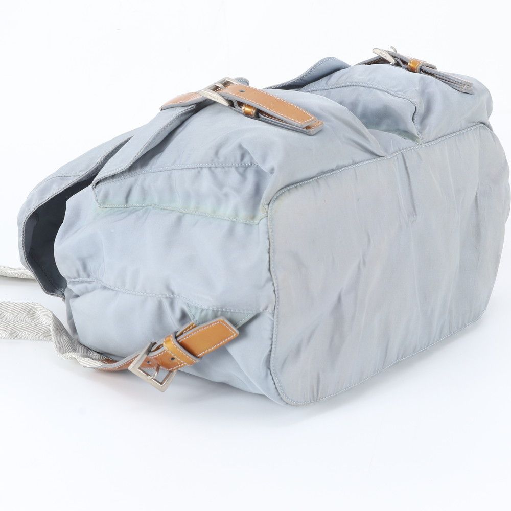 Prada Tessuto Nylon Triangle Logo Leather Backpack — view 5