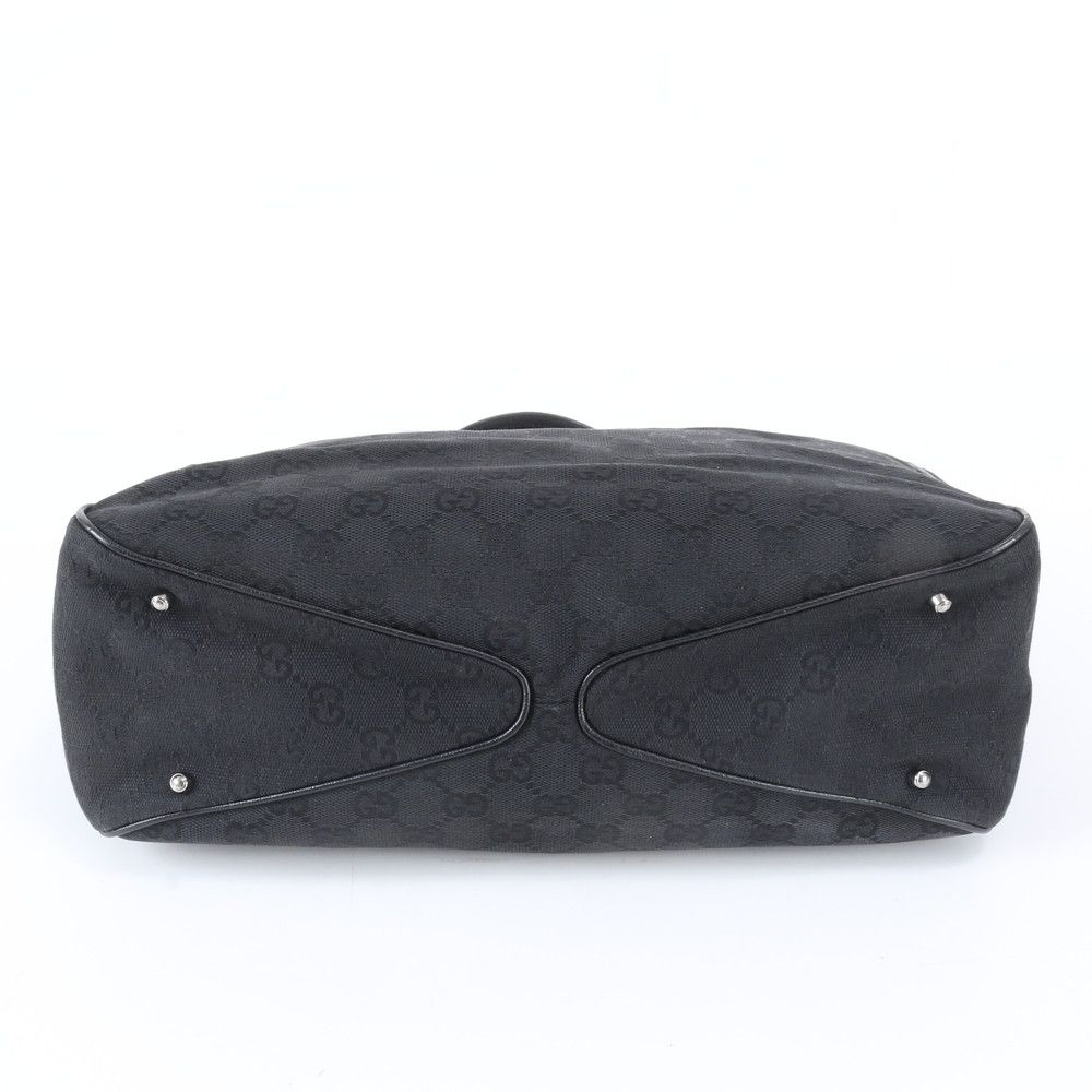 Gucci GG Canvas Leather Tote Shoulder Business Black — view 5