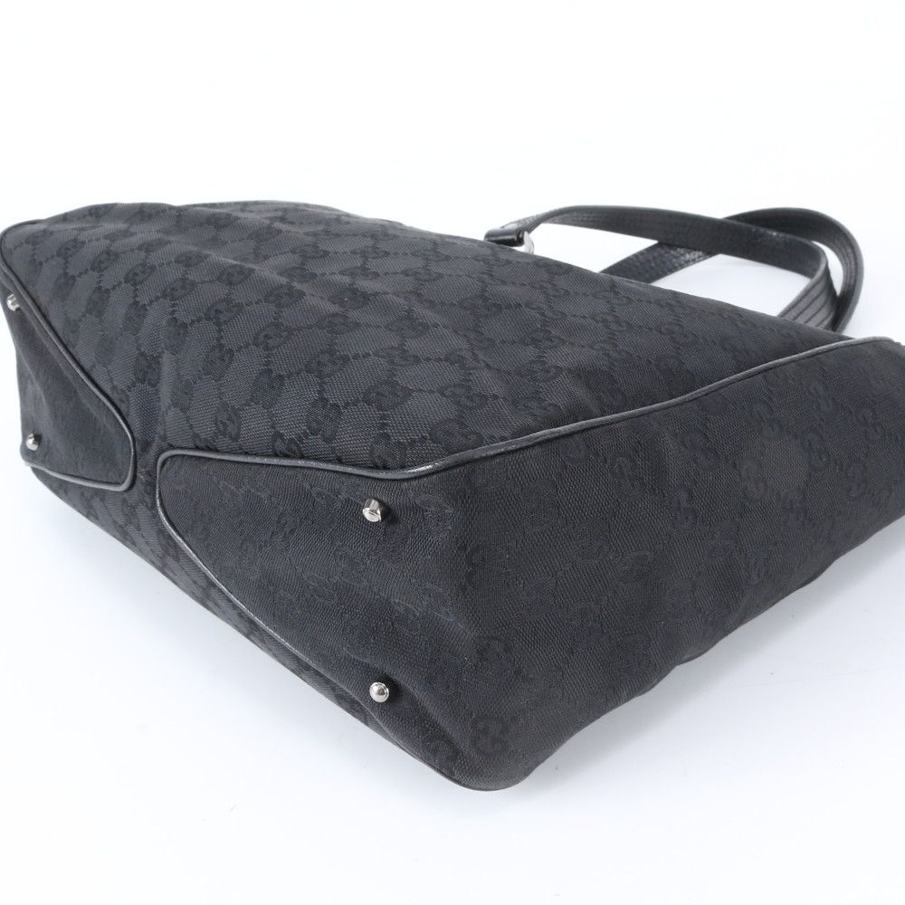 Gucci GG Canvas Leather Tote Shoulder Business Black — view 6