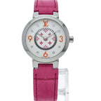 Louis Vuitton Tambour Slim PM Watch 28 Diamond Fuchsia &orange — view 2
